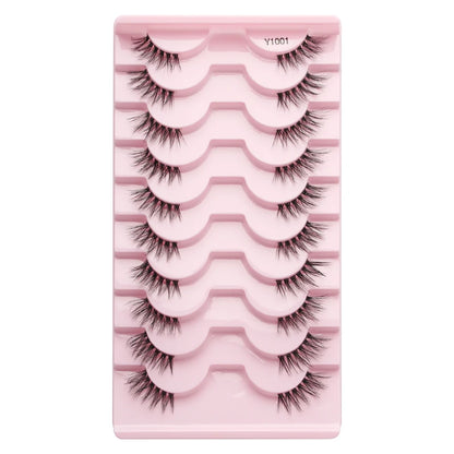 3/10 Pairs Half Lashes Cat Eyelashes Natural Long Handmade 3D Mink Lashes Makeup Tool Reusable Fake Eyelash maquillaje Faux Cils