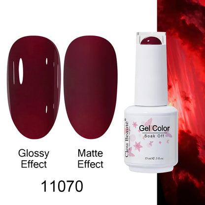 Clou Beaute 15ml Nail Gel Polish Warm Color Dark Red Brown Semi Permanent Nail Art Manicure Soak Off LED UV Varnishes Lacquer