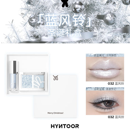 5pcs/2pcs HYNTOOR Makeup Set Gothic Eyeshadow Lip Gloss Mirror Lipstick Pure Black Silver Fine Flash Makeup Halloween Christmas