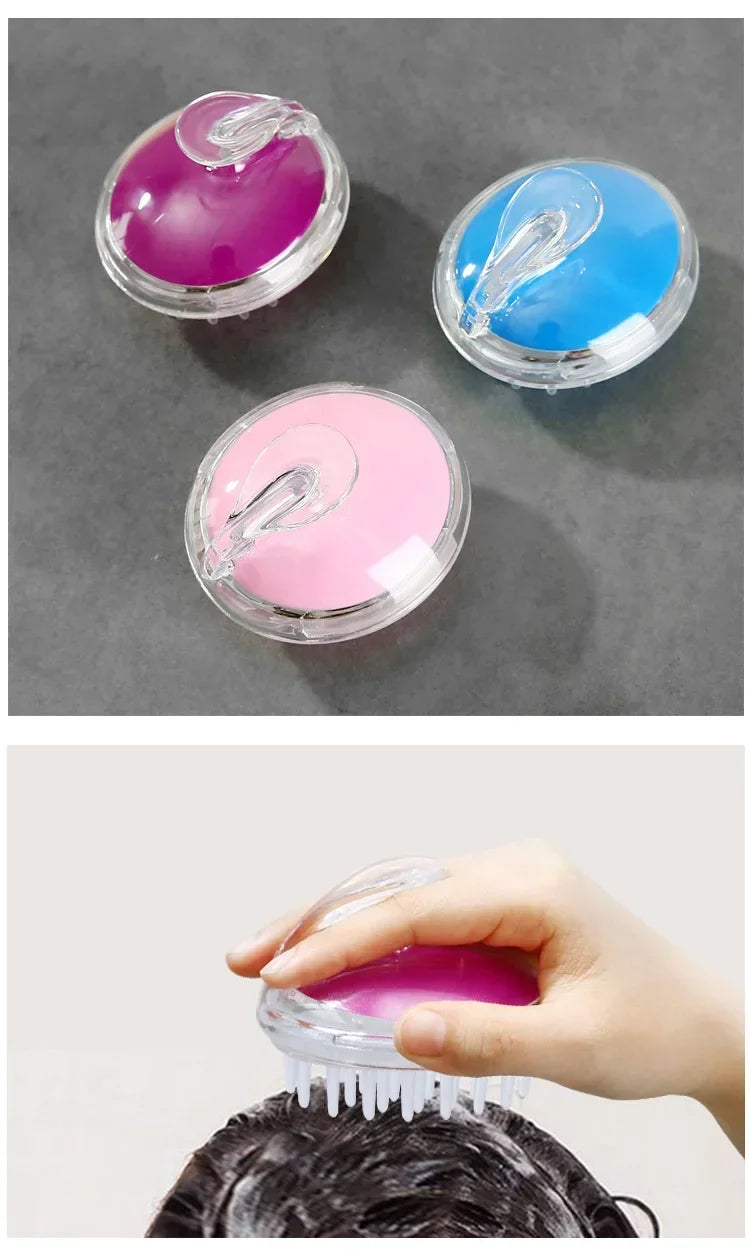 New crystal clear shampoo brush scalp massager hair growth shampoo brush silicone head massage brush home cleaning massage
