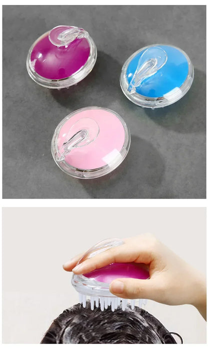 New crystal clear shampoo brush scalp massager hair growth shampoo brush silicone head massage brush home cleaning massage