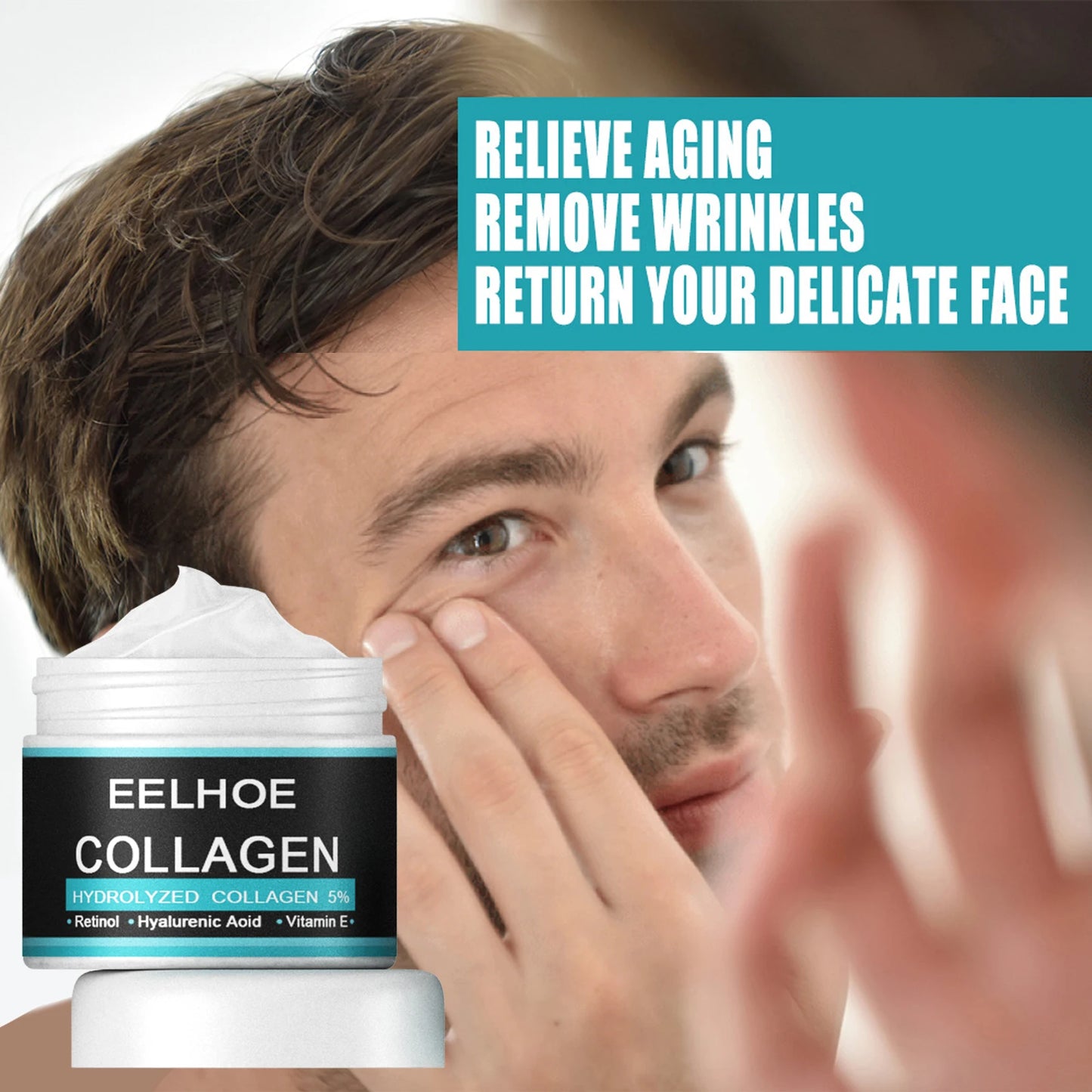 Anti-Wrinkle Cream for Men Mild Moisturizing Removing Wrinkles Firming Lifting Neck Fade Fine Lines Anti-Aging Facial Treatment