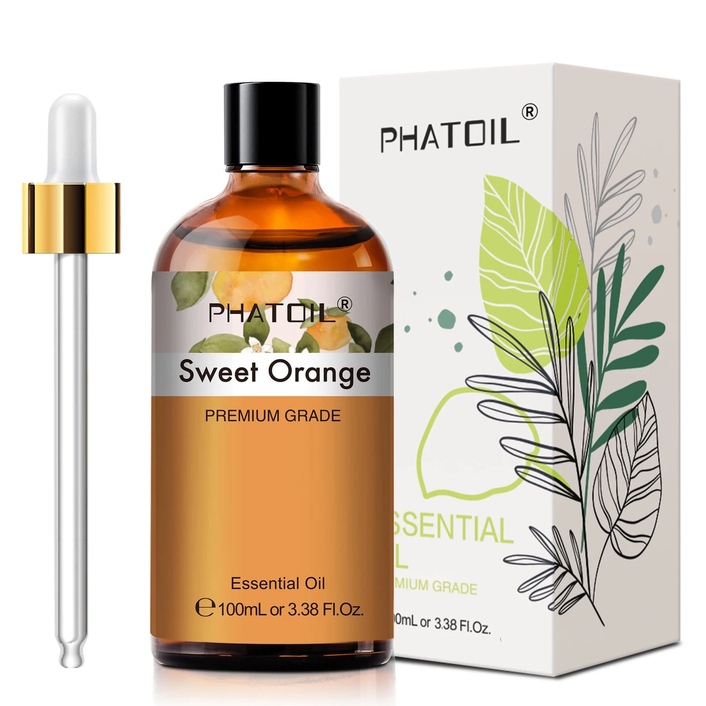 PHATOIL 100ml Eucalyptus Essential Oil For Skin Lavender Vanilla Jasmine Lemon Bergamot Aroma Oil for Aromatherapy Candle Making