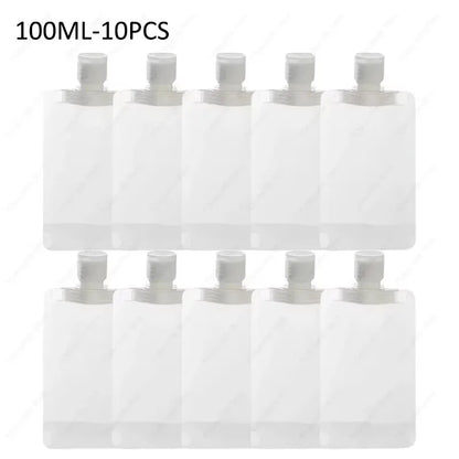10-60pcs Refillable Packaging Bags Travel Essentials Lotion Cosmetics Shampoo Shower Gel Portable Bags Makeup Fluid Bottles