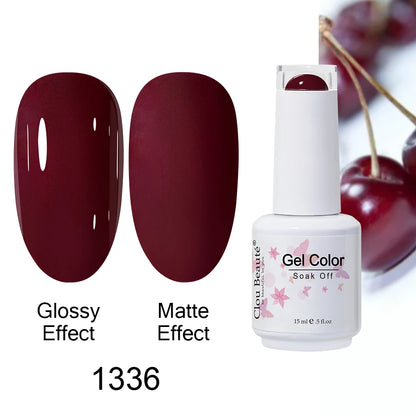 Clou Beaute 15ml Nail Gel Polish Warm Color Dark Red Brown Semi Permanent Nail Art Manicure Soak Off LED UV Varnishes Lacquer