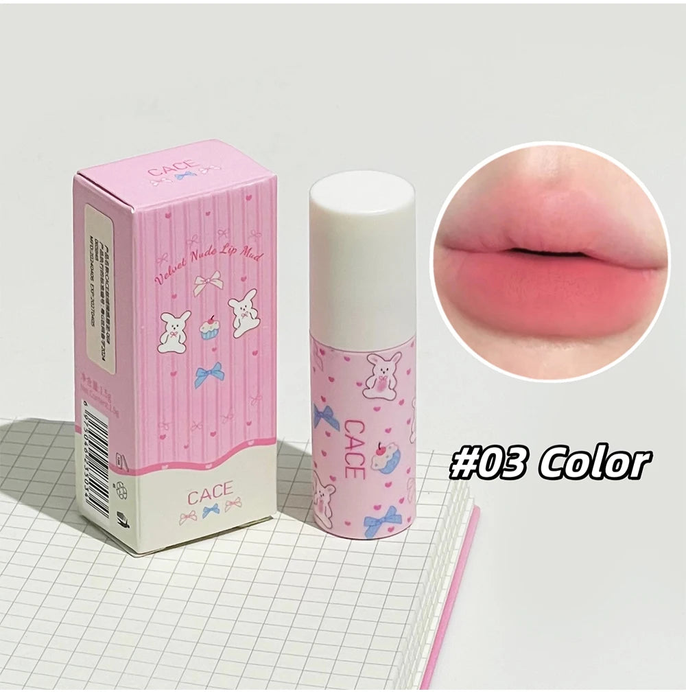 Little Bunny Lip Mud Set Velvet Nude Matte Texture Silky Lipstick Makeup