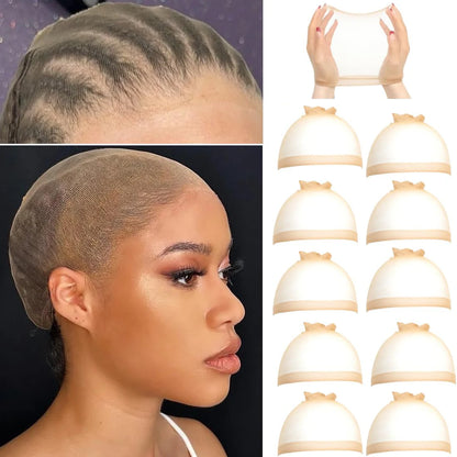 Wholesale HD Wig Cap for Women Invisible Ultra-thin Stretchy Stocking Caps for Lace Front Wigs Sheer Wig Cap Thin Nylon Cap