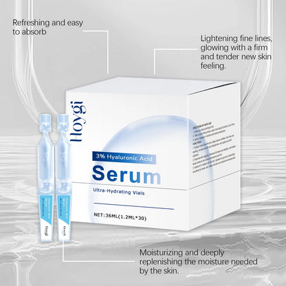 Hyaluronic Acid Serum Deep Moisturizing Facial Skin Essence Rejuvenating Enhances Elasticity Firm Nourishing Brightening Ampule