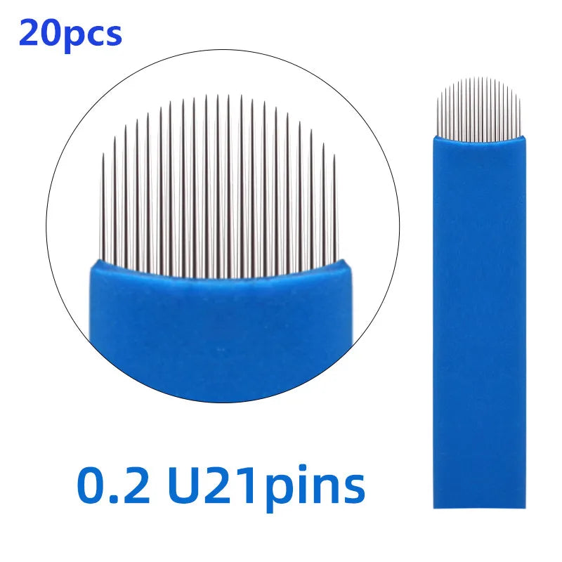 20/50pcs Microblading 0.18-0.25mm Tebori Blades Needles Tattoo Needle 7 9 11 12 14 16 18 21 Pin U shape Eyebrow Needles Makeup