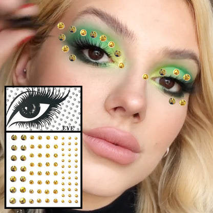 Red Heart Face Jewelry Temporary Tattoos Eye Forehead Diamonds Jewels Makeup Sticker Sparkle Water Drop Gems Nail Art Festival