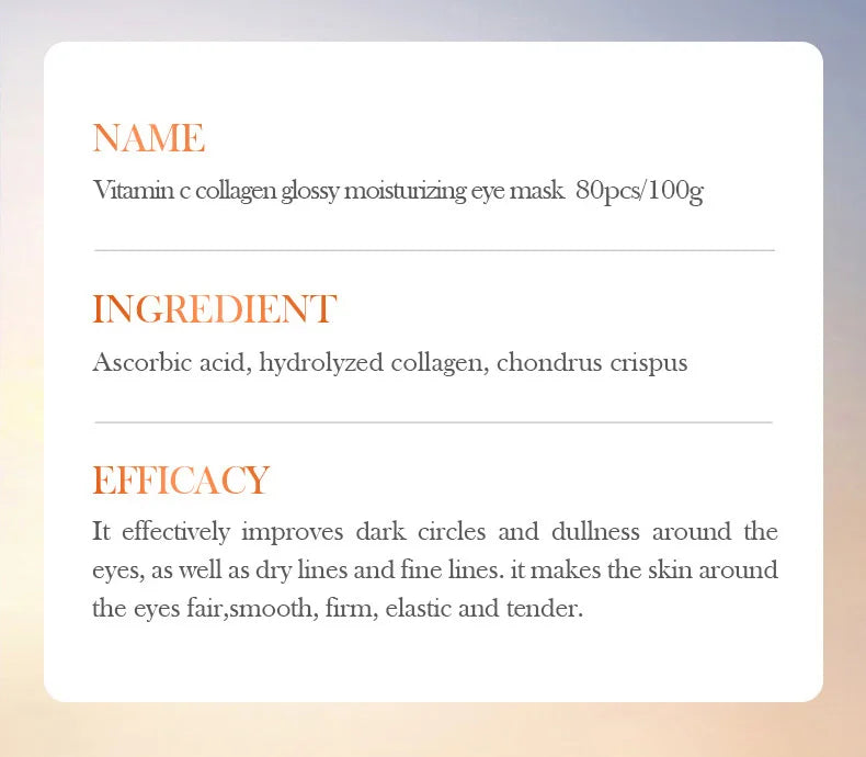 80pcs BIOAQUA Crystal Collagen Eye Mask Anti Dark Circles Anti-Wrinkles Moisturizing Whitening Anti-Aging Retinol Eye Patches