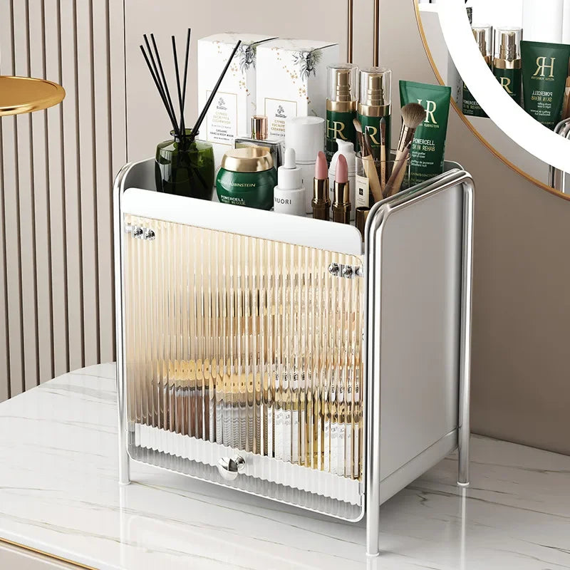 Desktop Organizer Storage Cabinet Cosmetics Storage Box Dustproof Mug Tea Set Coffee Drawer Storage Rack Countertop Organizer