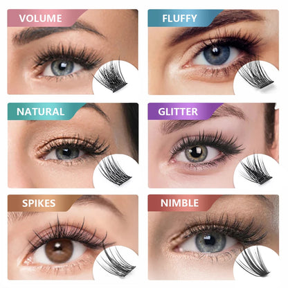 YUANZHIJIE 0.07 C/D DIY single lash Extension Clusters False Eyelash Precut Segmented Bundles Soft Natural Manga Make-up