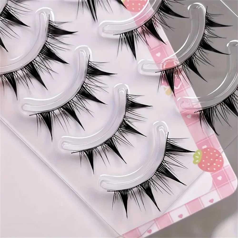 5 pairs of big cat eye style false eyelashes, cosplay comic false eyelashes, naturally soft and comfortable, no burden
