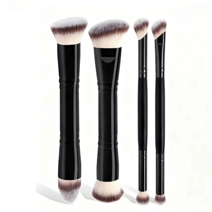 4pcs Basic Makeup Brushes Set With Box Dual-ended Foundations Powder Blush Details for Eyeshadow Brushes Beginner Travel