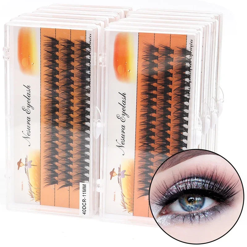 48/60/160/280Pcs Cluster Natural Eyelashes Extensions Lashes Clusters False Eyelash Clusters Extensions Individual Lashes Makeup