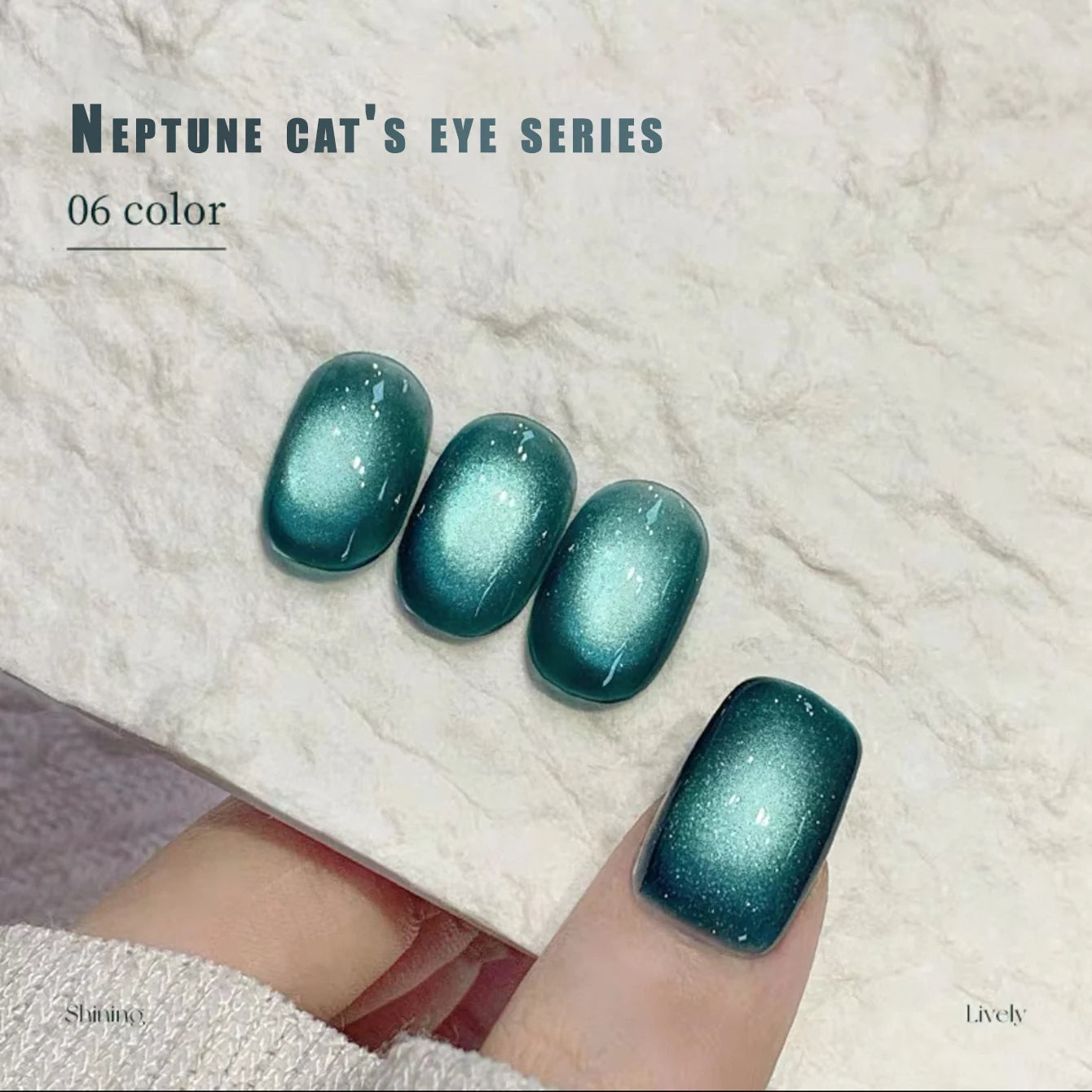 12ML 1-6PCS Blue Glass Bead Island Magnetic Moonlight Cat Eye Gel Nail Polish 2025 New Style Popular Gel Polish Nail Supplies