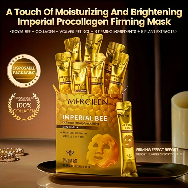 10pcs Mercilen Imperial Bee Peeling Facial Masks Anti Wrinkle Moisturizing Hydrating Anti-Aging Peel-Off Face Mask Tearing Masks