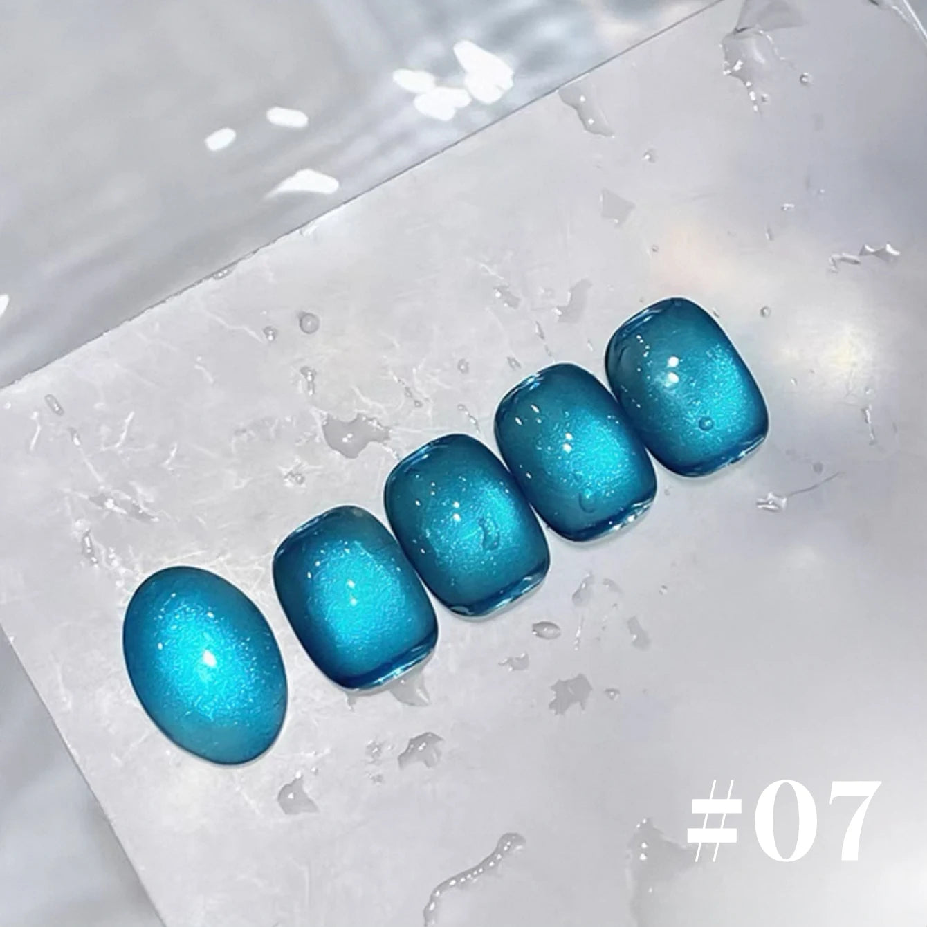 12ML 1-6PCS Summer And Autumn Island Glass Bead Magnet Cat Eye Gel Nail Polish Blue Nails Nail Art Nail Supplies