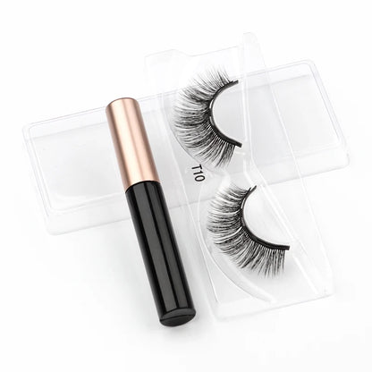 Hot 1/3Pairs Magnetic Eyelashes Soft False Lashes Repeated Use Mink Lashes Waterproof Liquid Eyeliner Tweezer Eyelash Makeup Set