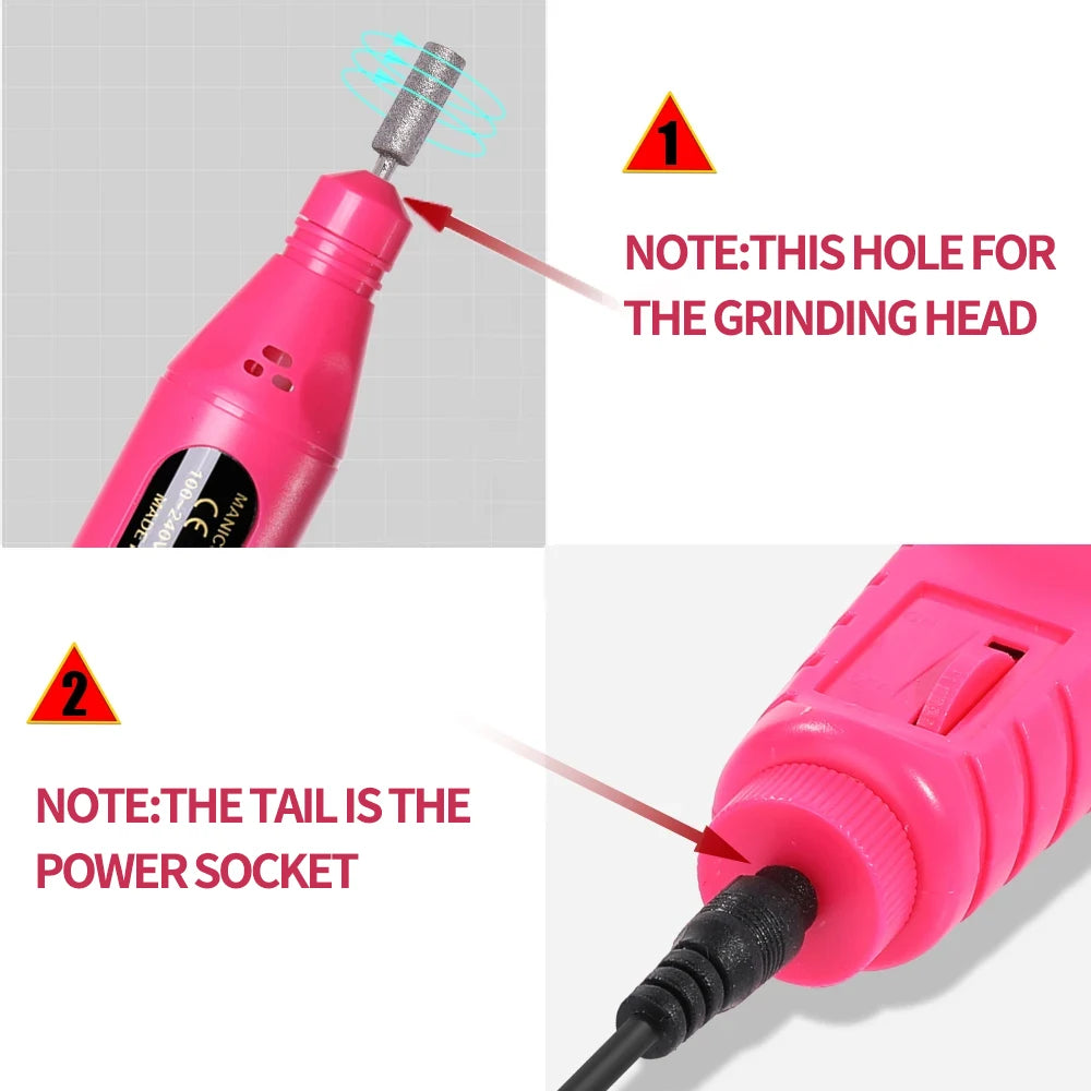 LINMANDA Electric Nail Drill Machine Nail Art Tools Machine Manicure Milling Cutter Nail Art Nail Drill Pen Salon Nail Equipment