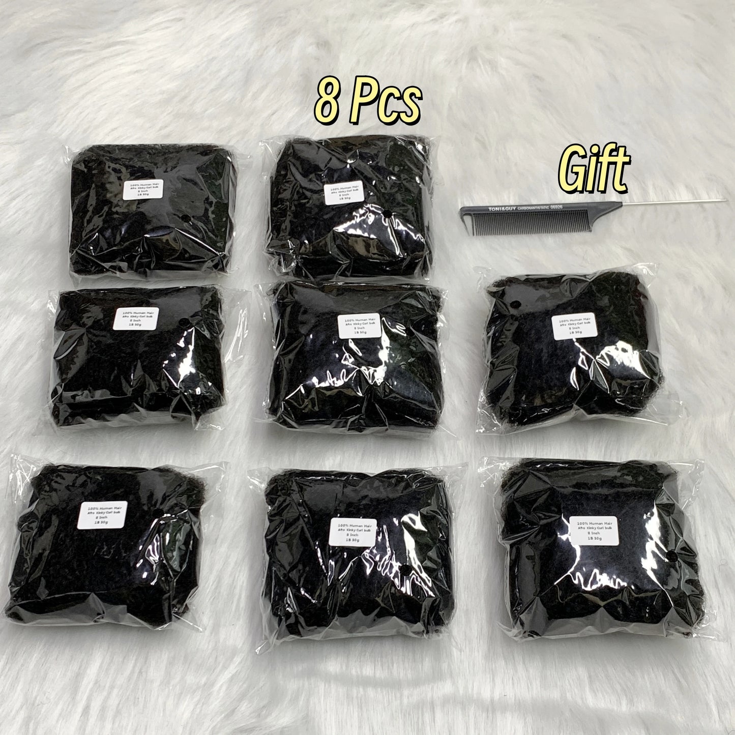 30g/Pc QVR Afro Kinky Bulk Human Hair Extensions Natural Black for Braiding 8" Remy Bulk Hair for Dreadlocs Braids Drop Shipping