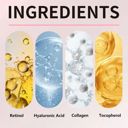Collagen Retinol Eye Cream. Day Night Formula. Moisturizes Hydrates Deeply. Smooths Firms Eye Area. Soft Supple Skin. 20g.