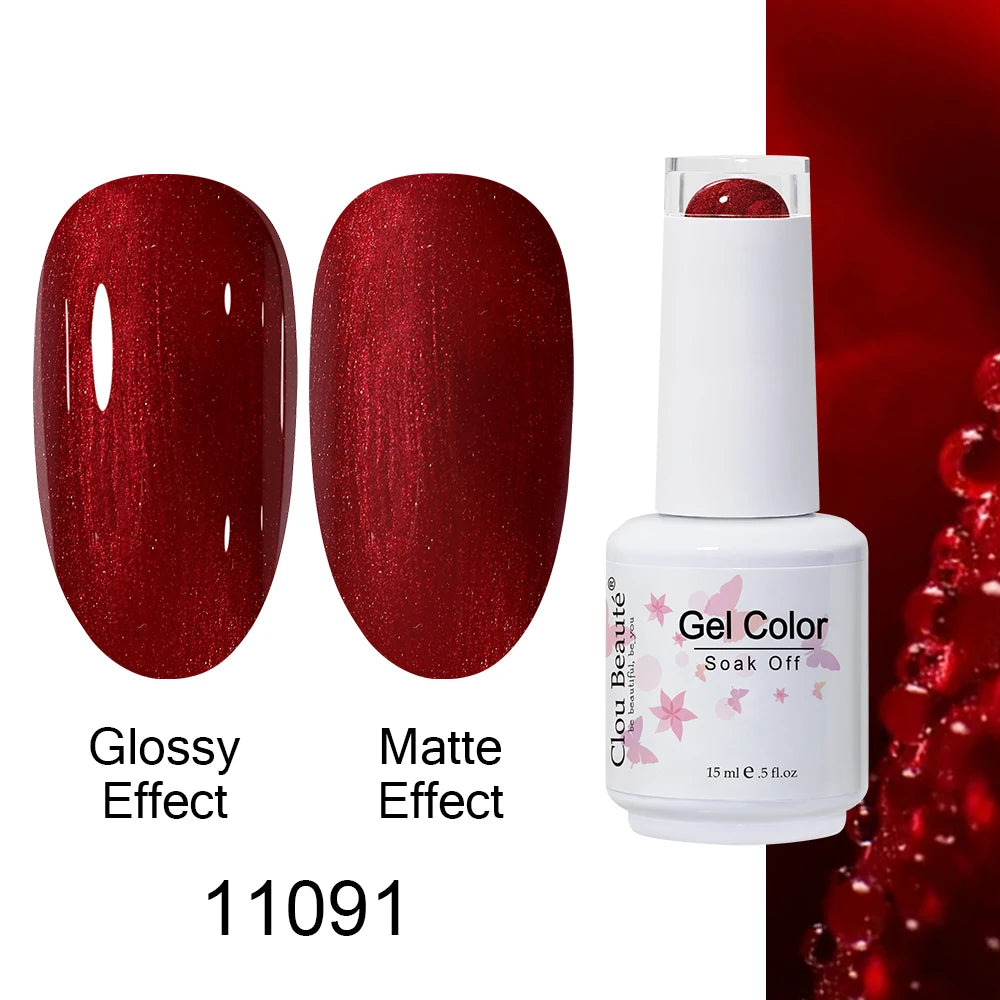Clou Beaute 15ml Nail Gel Polish Warm Color Dark Red Brown Semi Permanent Nail Art Manicure Soak Off LED UV Varnishes Lacquer