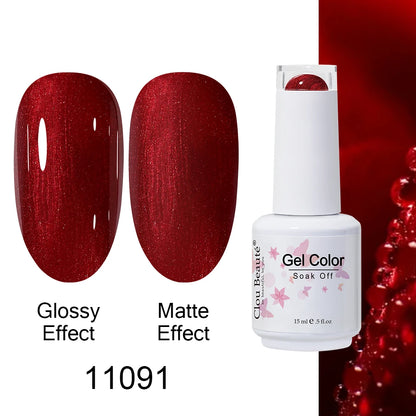 Clou Beaute 15ml Nail Gel Polish Warm Color Dark Red Brown Semi Permanent Nail Art Manicure Soak Off LED UV Varnishes Lacquer