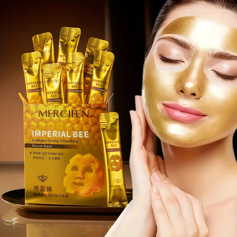 10pcs Mercilen Imperial Bee Peeling Facial Masks Anti Wrinkle Moisturizing Hydrating Anti-Aging Peel-Off Face Mask Tearing Masks