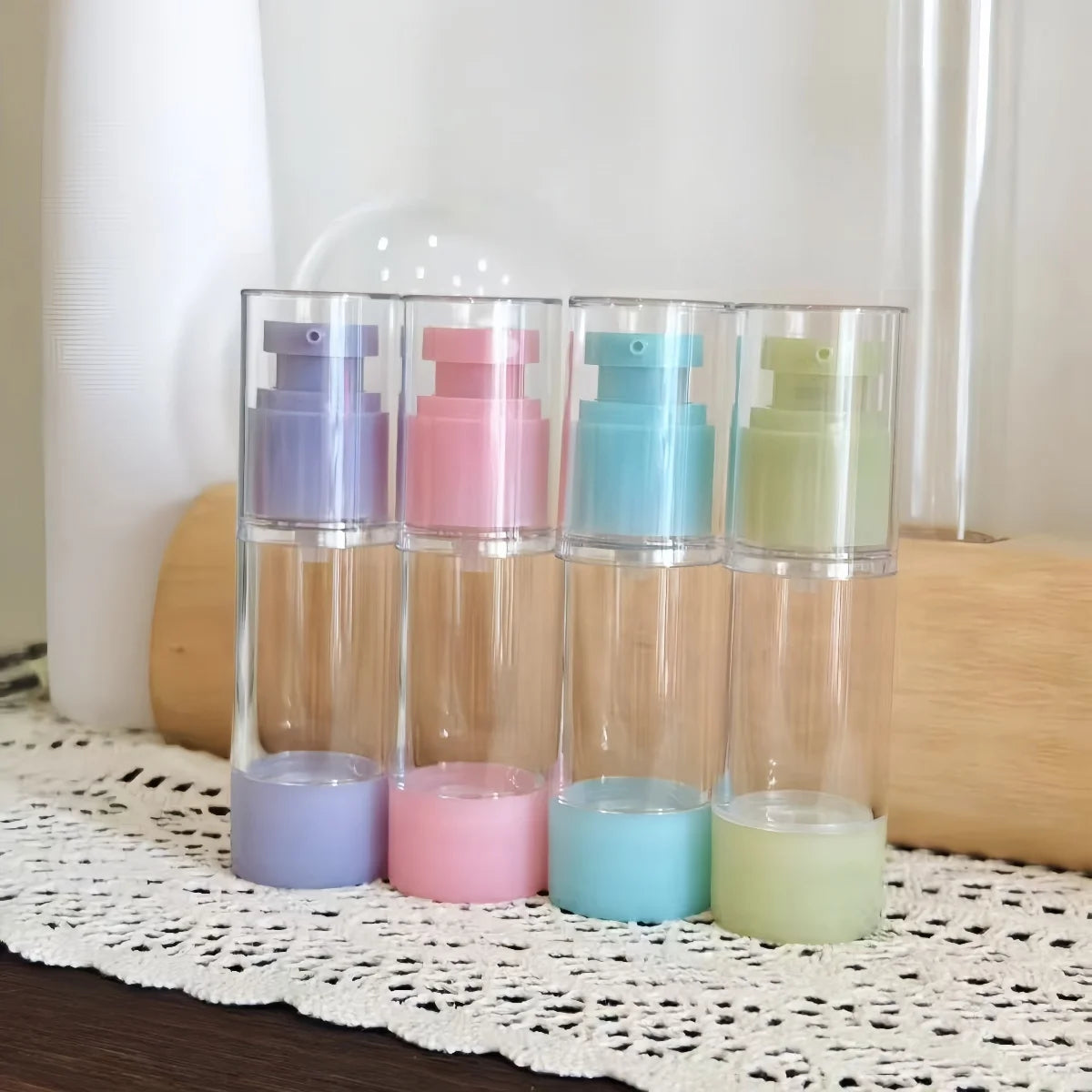 2/3pcs 3 color 30ml Plastic lotion vacuum bottle reusable simple Foundation make-up essence liquid Travel distribution bottle