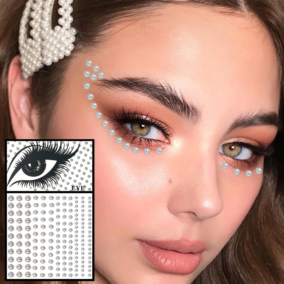 Red Heart Face Jewelry Temporary Tattoos Eye Forehead Diamonds Jewels Makeup Sticker Sparkle Water Drop Gems Nail Art Festival