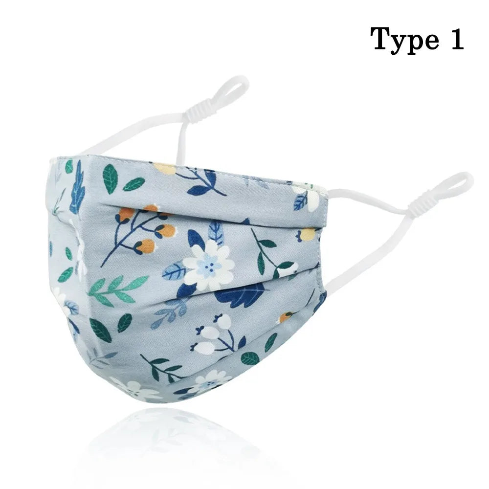Breathable Cotton Printing Mask Fashion Washable Anti-UV Riding Face Mask Skin-Friendly Anti Dust Sunscreen Mask Outdoor Sports