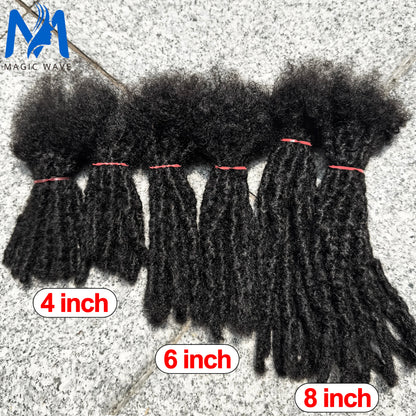 0.6cm Width 4-8 Inch 100% Real Human Hair Inter Loc Extensions Full Handmade Dreadlock Extensions for Men Women Kids Can Be Dye