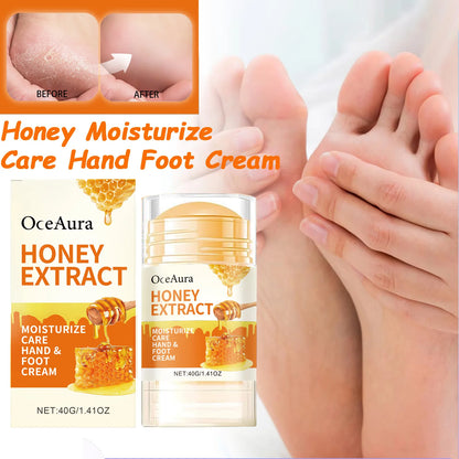 Honey Foot Care Cream Stick Nourishing Balm for Dry Cracked Feet Heel Exfoliation Softening Skin Ultra-Hydrating Hand Foot Balm