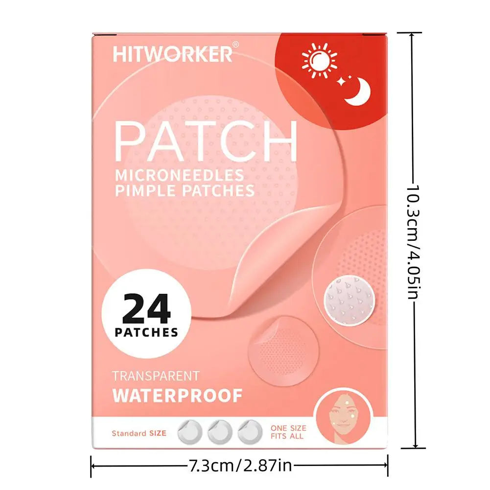 24PCS Microneedle Acne Patch Painlessly Penetrate Acne Patches Blemishes Pimples Covering Patch Daily Unisex Skincare Ultra-fine