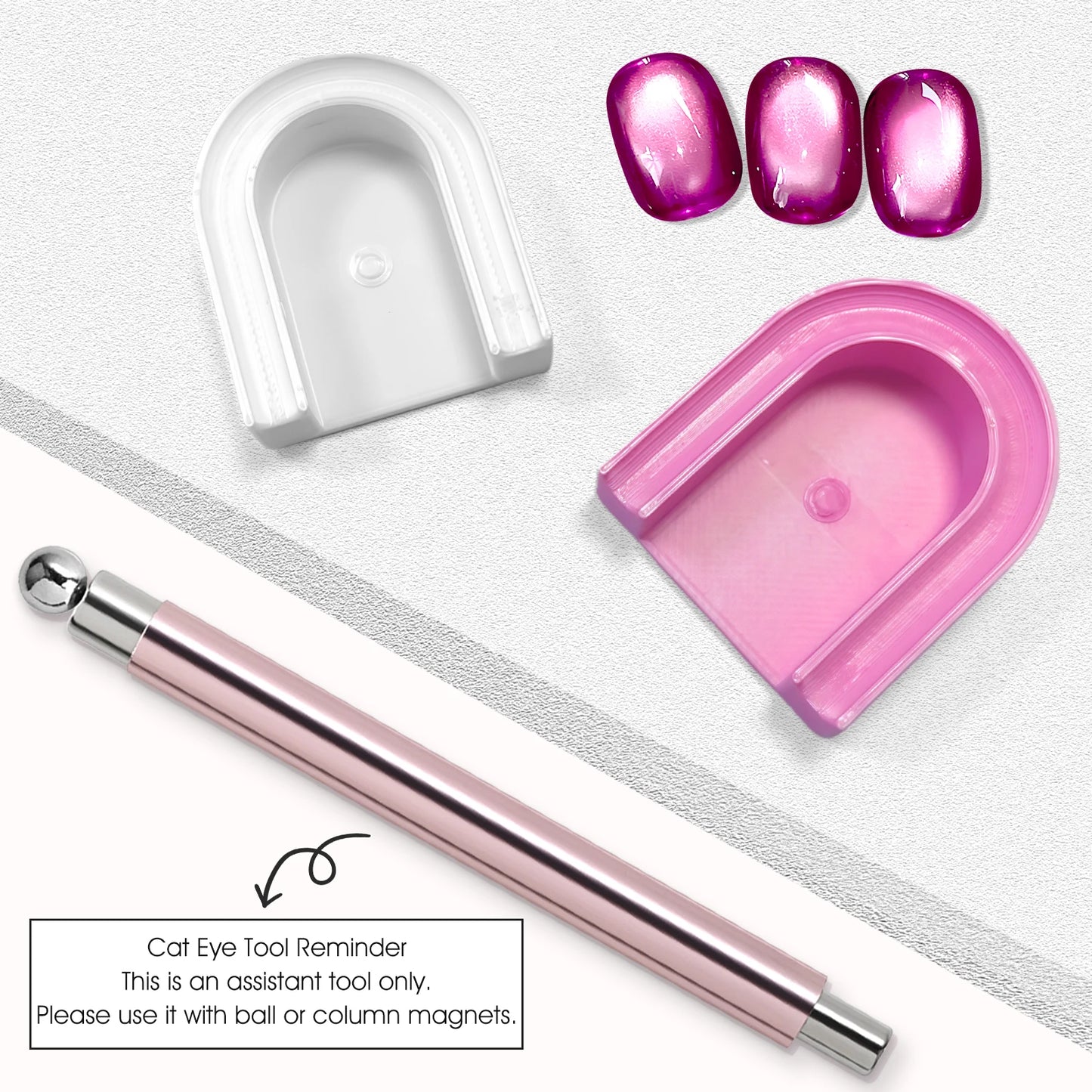 U-Shaped Magnetic Gel Polish Guide Tool Cat Eye Nail Magnet Assistant Holder Pad for Beginner DIY Manicure Magnetic Nail Art