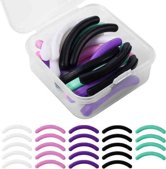 24PCS Eyelash Curler Refills - Hypoallergenic Silicone Pads Universal Fit w/ Case Salon-Grade Anti-Slip Design 100+ Uses