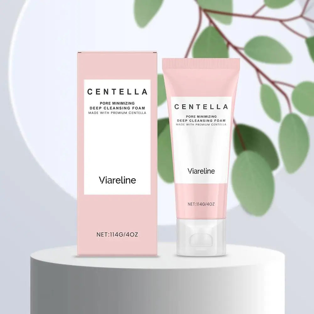 Soothing Centella Asiatica Mild Deep Cleansing Foam Cleanser - Remove Pore Oil Control Exfoliating Refresh Facial Skincare