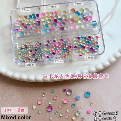 Gun Black Square Rivet Metal Round Ball Cone Alloy Fork Spoon Punk Stars Bowknot Pearl Nail Art Accessories Decorations Manicure