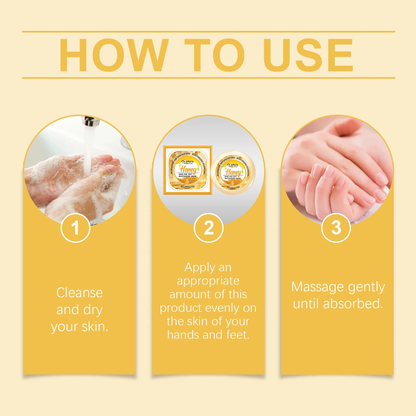 Honey Hand Foot Moisturizing Cream Nourishing Softens Cuticles Anti Dry Cracked Smooth Moisturizing Hand Foot Care Cream