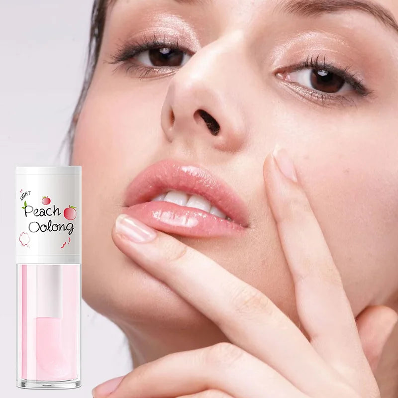 Peach Milk Honey Lip Oil Relieves Dry Moisturizing Lip Gloss Fades Lip Lines Water Light Lips Big Brush Head Cute