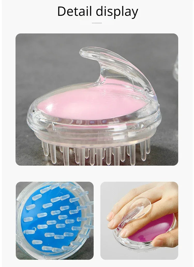 New crystal clear shampoo brush scalp massager hair growth shampoo brush silicone head massage brush home cleaning massage