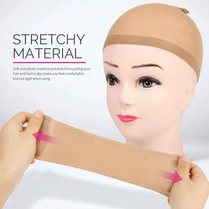 2pc/1pack Stretch Mesh Wig Cap - Free Size Hair Net for Weave Hairnets and Wigs - Comfortable and Secure Fit