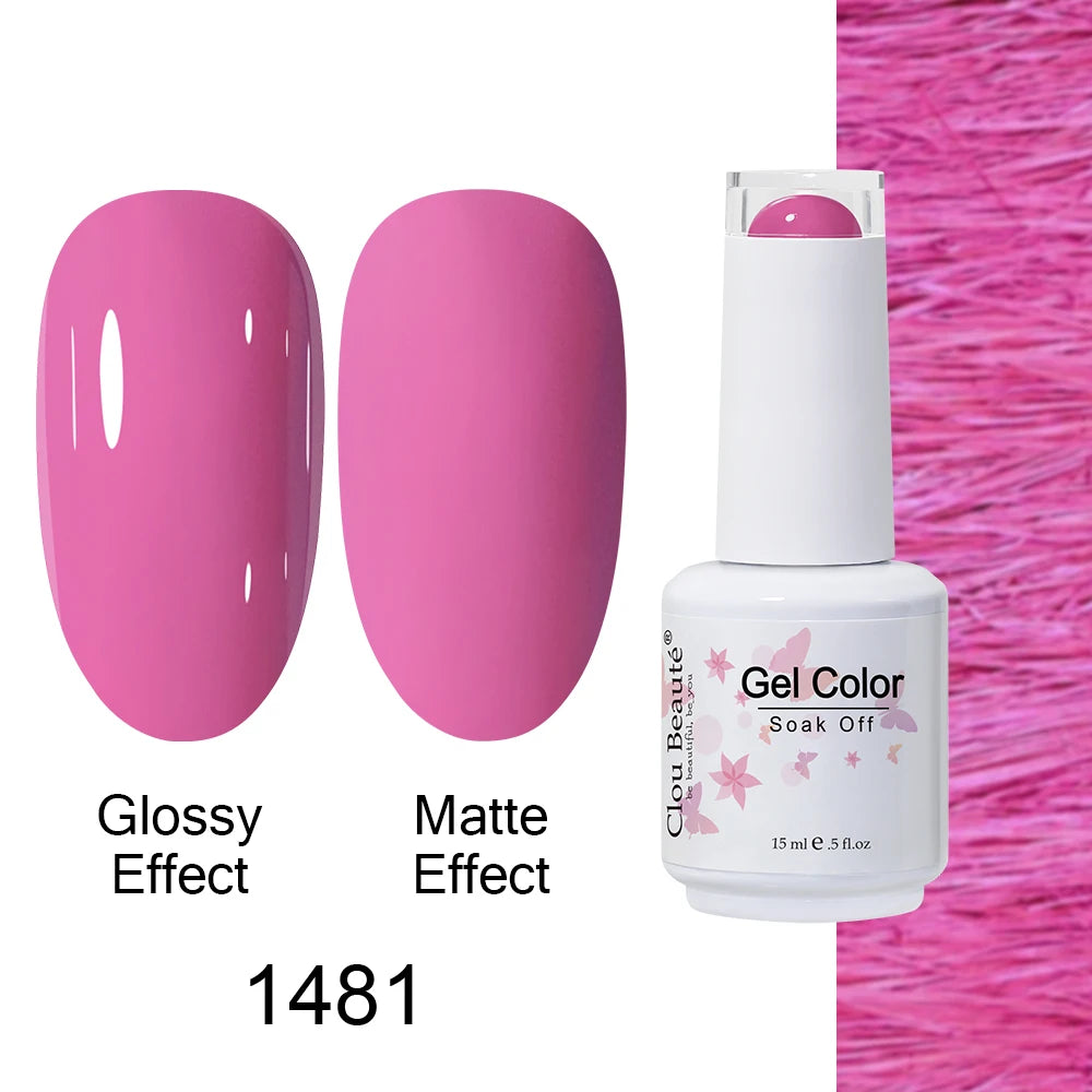 Clou Beaute 15ml Nail Gel Polish Warm Color Dark Red Brown Semi Permanent Nail Art Manicure Soak Off LED UV Varnishes Lacquer