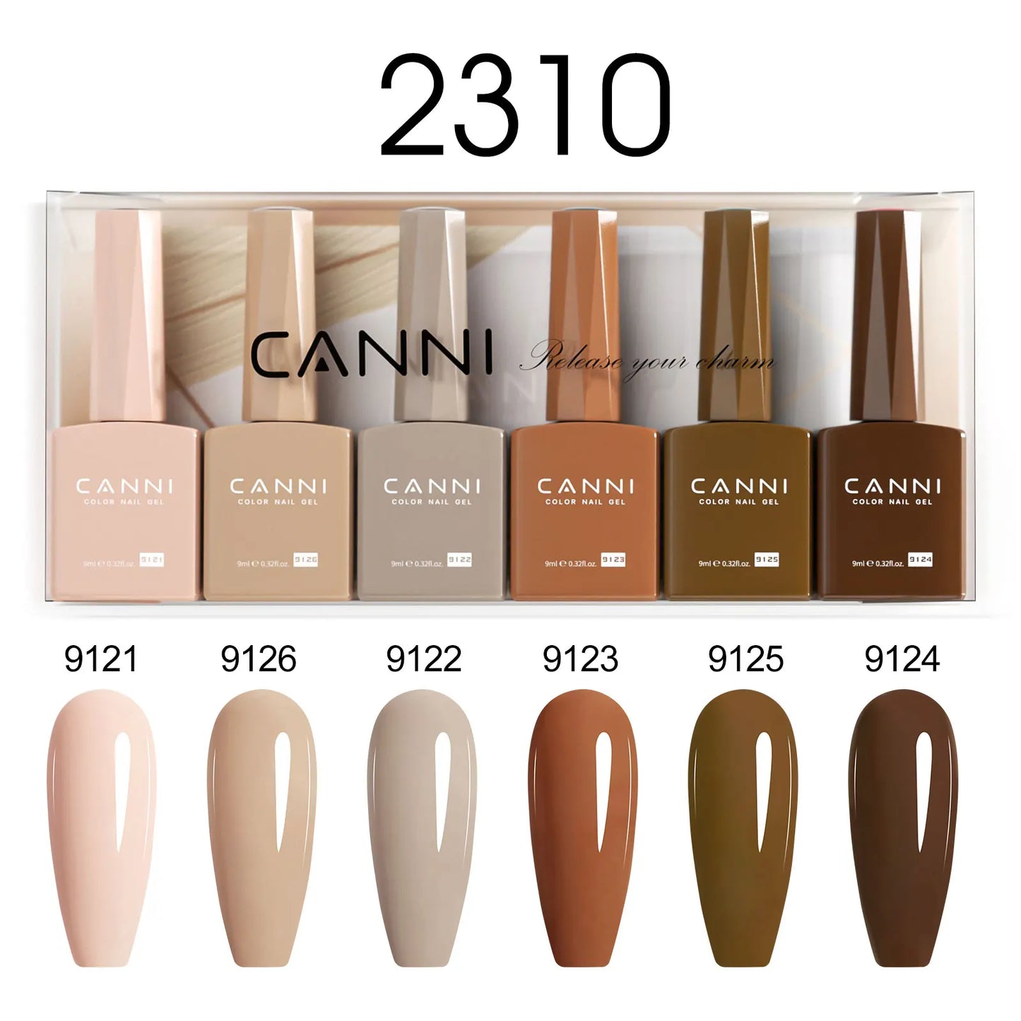 9ml CANNI TPO FREE HEMA FREE Ultra Consistency Nail Gel Polish Set Round Brush Semi Permanent Soak Off UV LED Gel Nail Kit