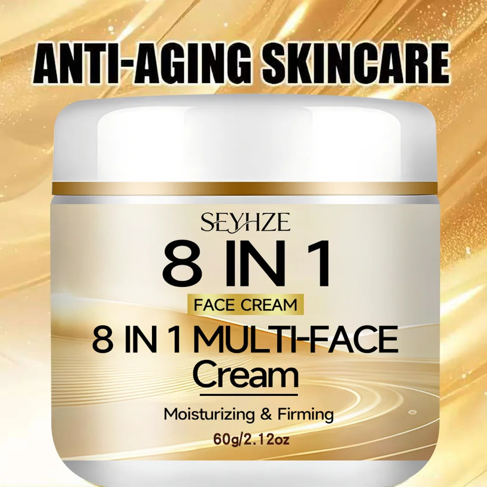 SEYHZE 8-in-1 Multi-Effect Moisturizing Tightening Cream with Ceramides Collagen Niacinamide Retinol Vitamin C Brightening Firmi