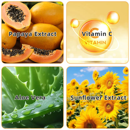 Ottilavie Papaya Vitamin C Essence is suitable for all skin types, unisex, and can be used on the face, neck, and body.
