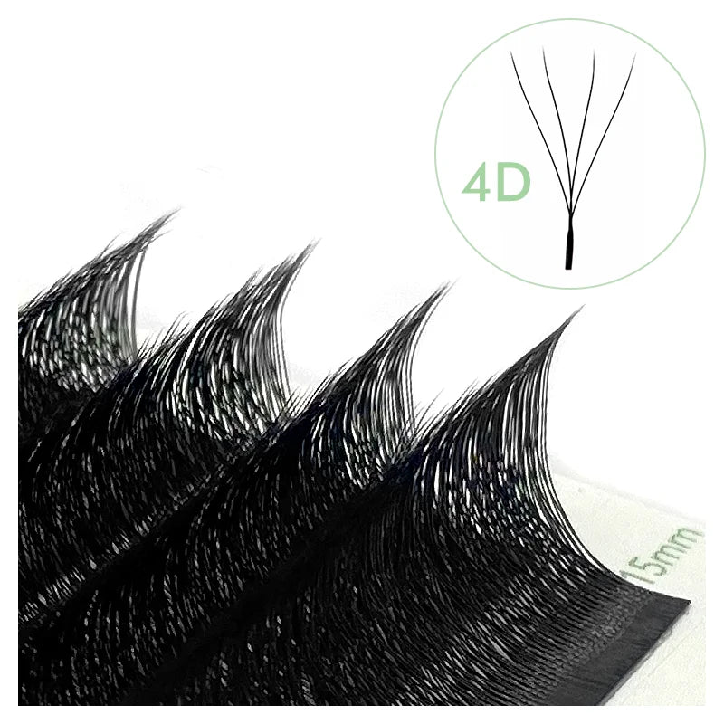 NATUHANA W-Shaped 4D 5D Premade Volume Fan Lashes 0.07mm Thin C-D Curl Natural Soft Individual False Eyelashes for Makeup