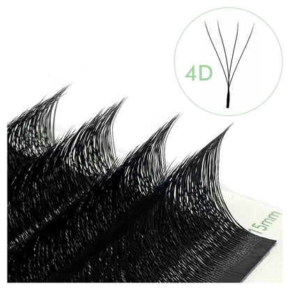 NATUHANA W-Shaped 4D 5D Premade Volume Fan Lashes 0.07mm Thin C-D Curl Natural Soft Individual False Eyelashes for Makeup